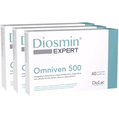 Imagen de DuLàc, Diosmin Expert Omniven 500, Complemento Alimenticio a Base de Diosmina y Hesperidina para Piernas Pesadas e Hinchadas, Microcirculación Varices, 80 Comprimidos, Made in Italy