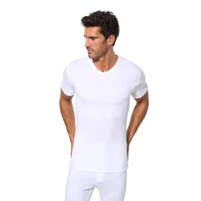 Imagen de Abanderado Camiseta térmica manga corta cuello pico Algodón de invierno Hombre x1, Blanco, XXL