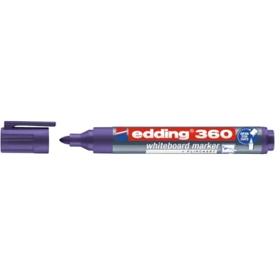 Imagen de edding 360 marcador para pizarras blancas violeta 1 rotulador punta redonda 1,5 3 mm pizarra blanca, borrado en seco flipchart, tablón de notas