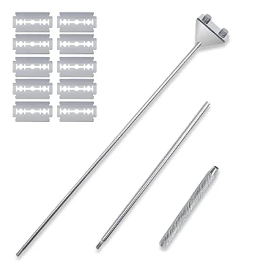 Imagen de FRAKS 65cm extensible acero inoxidable limpiadores de algas tanque peces acuario raspador limpiador con 10 cuchillas