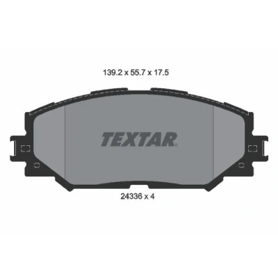 Imagen de TEXTAR 2433601 Juego de pastillas freno no preparado para indicador desgaste TOYOTA: Auris Hatchback, RAV4 III SUV, Yaris Hatchback
