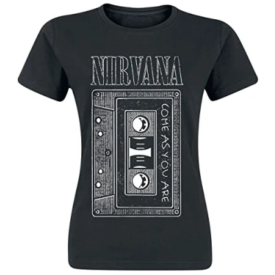 Imagen de Nirvana As You Are Tape Mujer Camiseta Negro S 100% algodón Vorne Bedruckt Regular