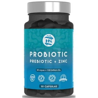 Imagen de Probioticos y Prebioticos Intestinales 100 mil millones de UFC 30 Cepas Bacterianas con Zinc + Inulina para Apoyo Inmunológico Probióticos Flora Intestinal Cápsulas