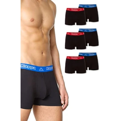 Imagen de Kappa Pack de 6 calzoncillos ajustados VINESTA I Retro Pants para hombre algodón resistentes y transpirables boxer en el paquete ventajas, ropa interior deportiva o