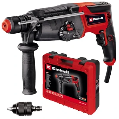 Imagen de Einhell Martillo perforador TE RH 950 5F (950 W, engranaje de 2 marchas, intensidad impacto 3 J, recepción SDS Plus, potencia perforación hormigón 28mm, tope profundidad, envío en maletín)