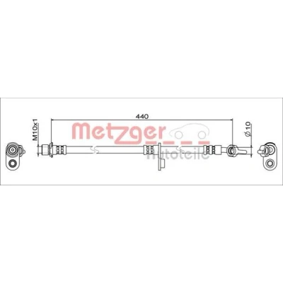 Imagen de METZGER 4111649 Latiguillos de Freno Eje trasero izquierda 440 TOYOTA: Yaris I Hatchback