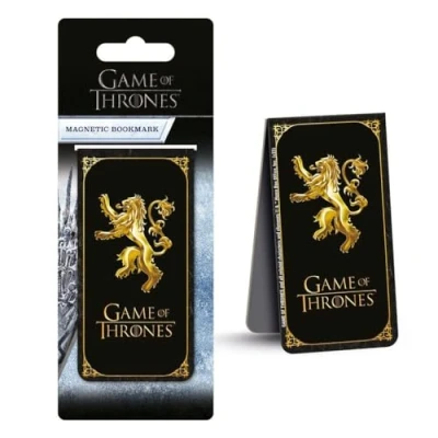 Imagen de Game Of Thrones Marcapáginas Magnético Lannister Insignia (15,5 in x 6 0,2 in) (Negro, Dorado)