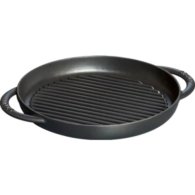 Imagen de Staub Pure Round Grill Doble asa Redondo, Hierro Fundido, Negro Mate, 26 cm