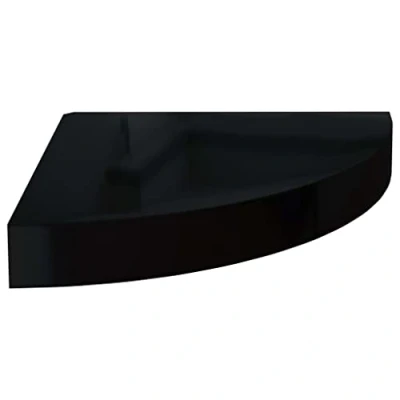 Imagen de vidaXL Estante Flotante de Esquina Repisa Colgante Estantería Tablero CD Libros Decoración Coleccionables Premios Blanco con Brillo MDF 25x25x3,8 cm