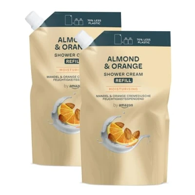 Imagen de by Amazon Recambio de jabón ducha almendras y naranja, 2 x 1000 ml