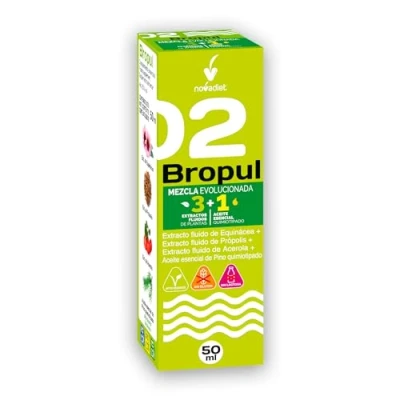 Imagen de Novadiet BROPUL + Aceite Esencial de Pino con Extracto Fluido Equinácea, Própolis, Acerola y Refuerzo Defensas Alivio Molestias Respiratorias Envase 50 ml