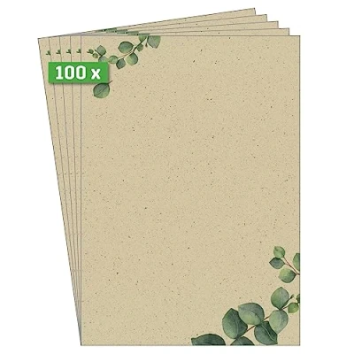 Imagen de SIGEL DP615 Papel decorado &quot;Eucalyptus&quot;, 100 g/m², A4, hojas