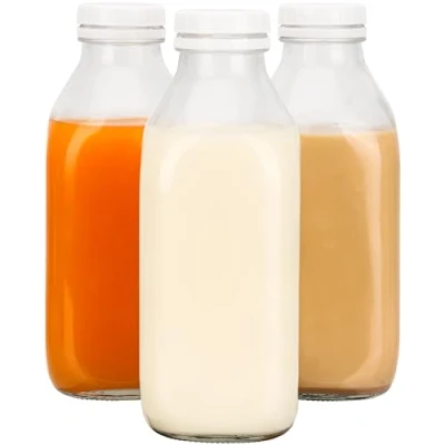 Imagen de Belle Vous Set de Botellas Cristal Herméticas 3x Jarra Botella 1L con Tapa Hermetica A8,5 x A22,5 cm Nevera para Agua Leche Zumo Limonada y Más