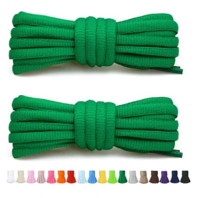 Imagen de Stepace 2 Pares de Cordones Redondos 60cm para Sneakers, Longitud 200cm 18 Colores, Zapatos Verde 160cm