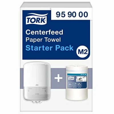 Imagen de Tork Centrefeed Paper Towel Starter Pack 959000 M2 + Recambio de papel limpieza (275 metros)