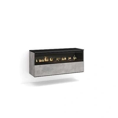 Imagen de Skraut Home Chimenea eléctrica LED Sin Calor 102x45x35cm 1 Hueco, Puerta Colgado, Suspendido Estilo Moderno Cemento