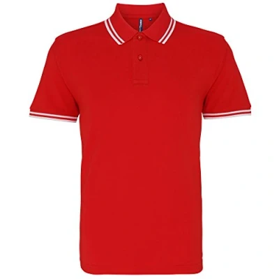 Imagen de Asquith &amp; Fox and Men&#039;s Classic Fit Tipped Polo, Multicolor (Red/White 000), Large para Hombre