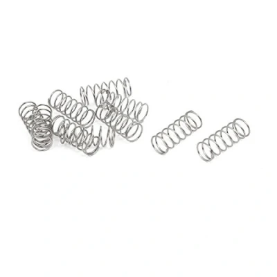 Imagen de sourcing map 0,6mm x 8mm 20mm 304 Inoxidable Acero Compresión Resorte Plateado Tono 10Uds