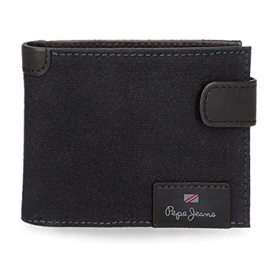 Imagen de Pepe Jeans Hilltop Cartera horizontal con cierre de clic Azul 11x8,5x1 cms Piel