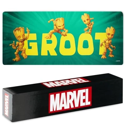 Imagen de Marvel Alfombrilla Ratón XXL de 80 x 36 cm Avangers Protector Escritorio Groot Spiderman, Ordenador y Teclado Regalos para Hombre, Cumpleaños, Navidad (Verde soy Groot)