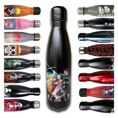 Imagen de Hômadict 676MAN016 Botella de Agua Aislada Doble Pared Acero Inoxidable, Negra, 500ml