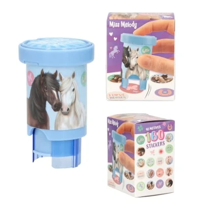 Imagen de Depesche 13350 Miss Melody Sticker Stamper Juego Estampar Caballos, Incluye Sello y 160 Pegatinas, Multicolor, One Size