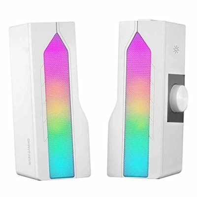 Imagen de Barra De Sonido + Altavoces 2.0 Mars Gaming Msduow, Rgb Mesh, Bluetooth 5.0, 15w, Blanco