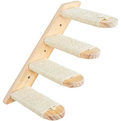 Imagen de DaizySight Arbol para Gatos Pared, Escalera de Madera Cuerda Sisal Trepadores, Rascador Gatos, 4 Escalon