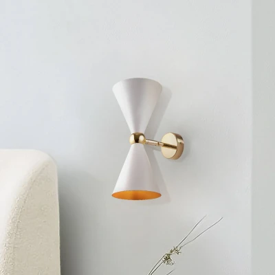 Imagen de MAYTONI DECORATIVE LIGHTING Aplique de pared Serie Vesper Color Blanco y Dorado, Estilo Moderno, Armadura Luces techo metálicas, 2 bombillas, excl. x E14 40 W 230 V