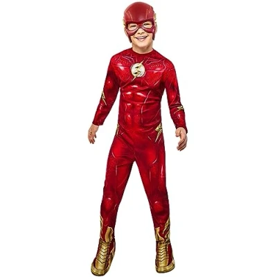 Imagen de Rubies disfraz The Flash Classico para niño, Jumpsuit estampado con cubrebotas y antifaz, Oficial DC, Carnaval, Navidad, Cumpleaños, Fiestas Halloween