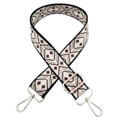 Imagen de Correa para Bolsos de Mujer Bandolera Ajustable, Hombro Reemplazo con Mosquetón Plateado 3.8cm Anchura, Crossbody Accesorios, Negro Rosa, P6