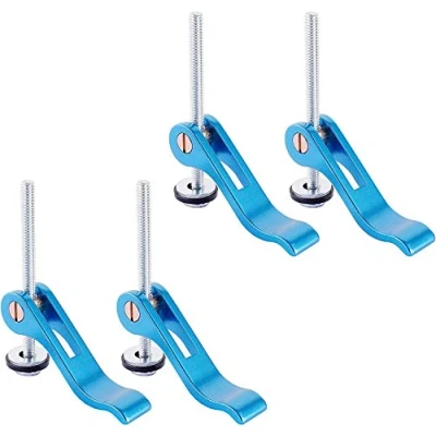 Imagen de POWERTEC 71501 Abrazadera de leva aluminio para carpintería, inserto roscado 1/4&quot; 20 4PK