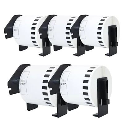 Imagen de Doree DK 22205 Lote de 3 Rollos Etiquetas continuas (Papel), 62 mm x 30,48 m, compatibles con impresoras Brother QL