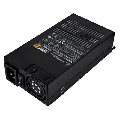 Imagen de SilverStone Technology Fuente de alimentación Flex ATX 350 vatios con cables fijos y 80 Plus Gold conector PCIe 6 pines SST FX350 G USA, negro (pintura sin plomo)