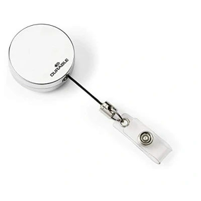 Imagen de Durable 822523 Cordón extensible con mecanismo de enrollado (800 mm) para identificadores y portanombres pinza el cinturón, 10 piezas