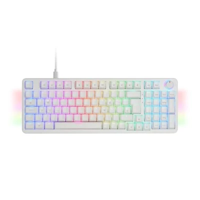 Imagen de Mars Gaming MKPRO, Teclado Mecánico Completo, RGB Chroma, Switches Hot Swap Mecánicos, Antighosting, Rueda de Control, Software Avanzado, Multiplataforma, Switch Silent, Español, Blanco