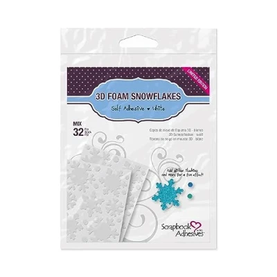 Imagen de Scrapbook Adhesives By 3L 3D Foam Embellishments, Snowflakes Shapes, Poliuretano, White, Varias Tallas