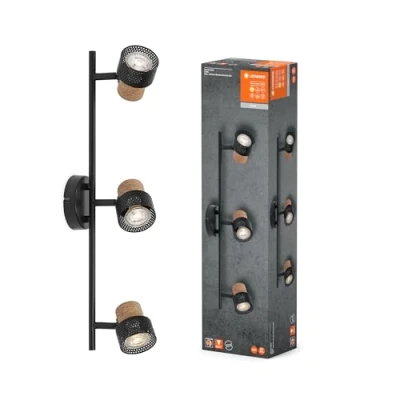 Imagen de LEDVANCE LED downlight Cork, GU10, 3 luces, largo, negro