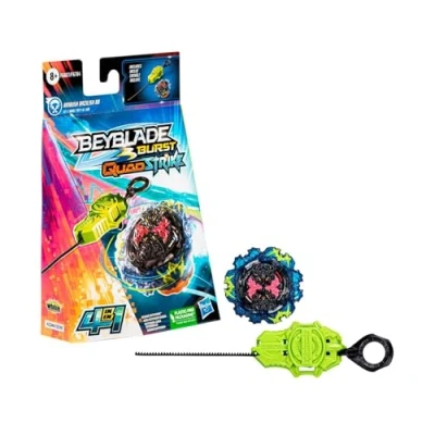 Imagen de Hasbro Beyblade Burst QuadStrike Kit Inicial con Top Ambush Bazilisk B8 Juego de Batalla Lanzador, Plástico, Multicolor, a partir 8 años