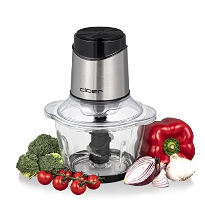 Imagen de Cloer 6829 Multi Picadora Eléctrica, Cuchilla de Acero Inoxidable 6 Cuchillas, para Picar y Mezclar Frutas, Verduras, Nueces, Carne, Aderezos Salsas, 400 Vatios