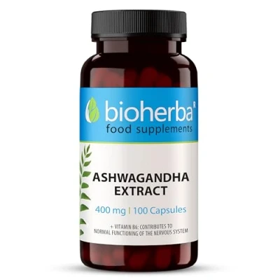 Imagen de Ashwagandha Extracto Forte 400 mg Para Alivio Natural del Estrés y la Ansiedad 100 Cápsulas BIOHERBA