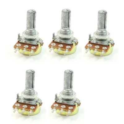 Imagen de sourcing map B50K 50 K Ohm Linear giratorio macho de roscar para el potenciómetro ajuste individual 5 piezas