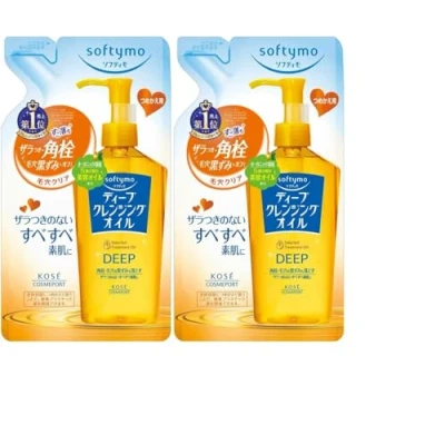Imagen de Kose Softymo Aceite Limpiador Profundo, Set de 2 Recambios 200ml, Made in Japan