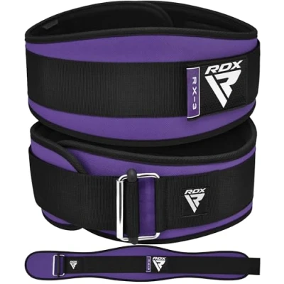 Imagen de RDX Gimnasio Cinturón Musculacion Levantamiento de Pesas para Mujeres, 6.5 Curva Soporte Lumbar Acolchado, Entrenamiento Peso Muerto Auto Bloqueo, Powerlifting Halterofilia Fitness Gym Ejercicio