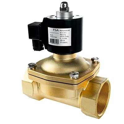 Imagen de FSA Válvula Magnética de Latón 2&quot; 24V DC 0 10 bar Viton cerrada sin corriente