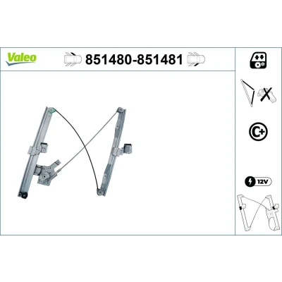 Imagen de Valeo Elevalunas Delante, izquierda eléctrico sin electromotor con función de confort 851480 FORD: MONDEO 3, 3 Kombi, Stufenheck
