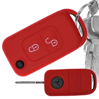 Imagen de Cubierta Protectora de Silicona para Llaves Coche Rojo Compatible con Mercedes Benz SLK Clase A R170 W168 2 Botones