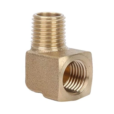 Imagen de Taidda 1/4 Macho Hembra NPT de 90 grados codo tubería, Acoplamiento manguera rápido latón pulgada Conector montaje tubería