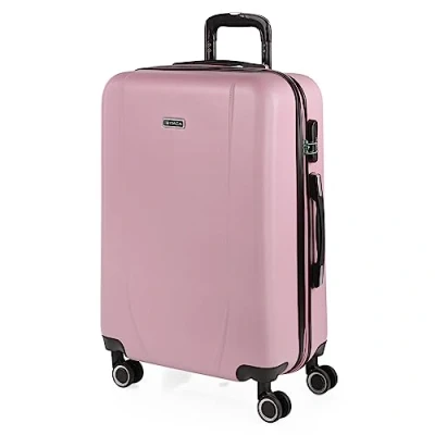 Imagen de ITACA Maleta Mediana con 4 Ruedas Giratorias para Viajes Largos Tipo Trolley Ideal como Maletas de Viaje Grandes 23 Kilos y Resistentes, Rosa