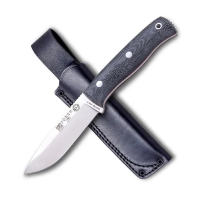 Imagen de Joker Cuchillo de Supervivencia Lynx CM111, mango Canvas Micarta, hoja 10,5 cm, funda piel color negro, Herramienta pesca, caza, camping y senderismo